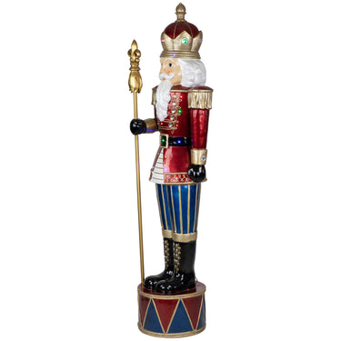 6' LED Lighted Metallic Jeweled Commercial Grade Fiberglass Christmas Nutcracker